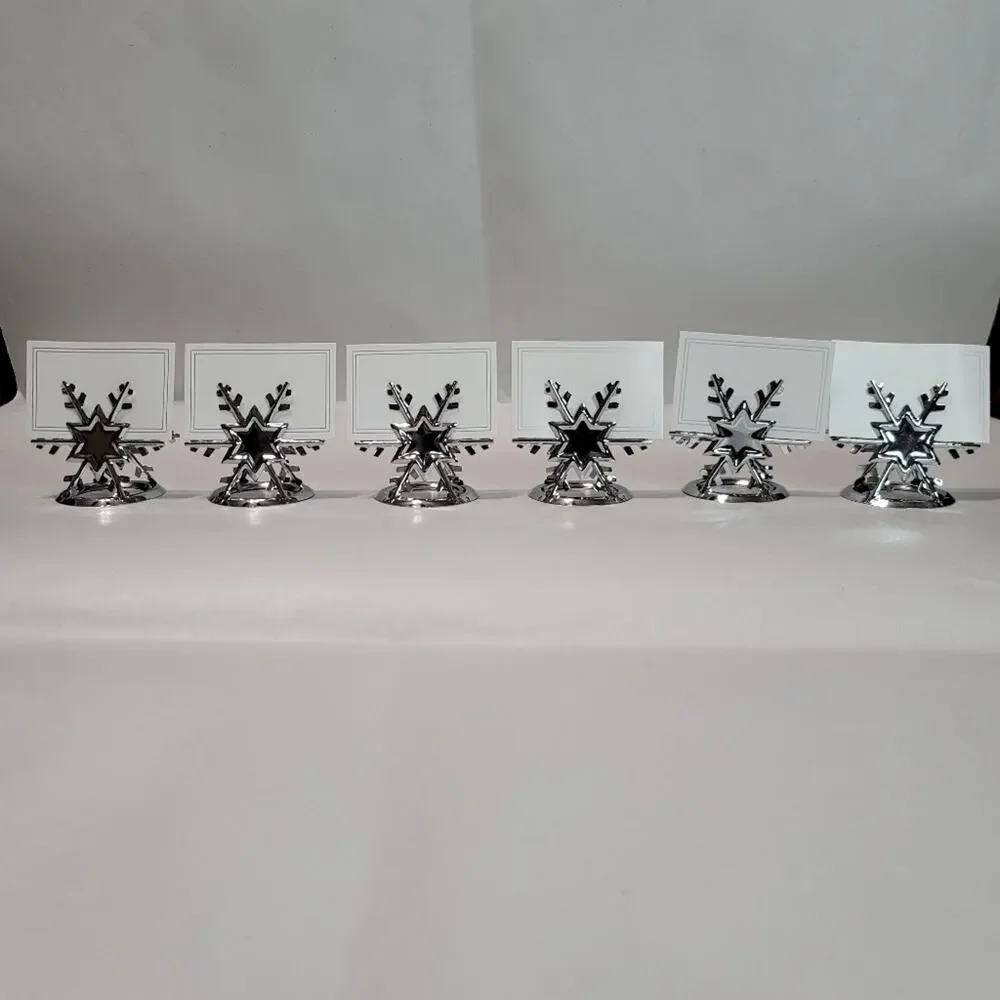 Pier 1 Imports Silver-Tone Six Snowflakes Place Card Holders